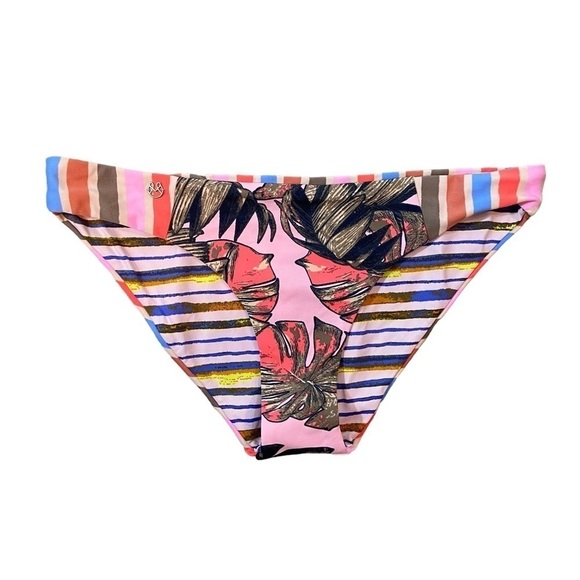 Maaji reversible striped and floral bikini bottom NWOT - Picture 1 of 7